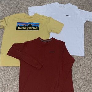 Patagonia Yellow, White, and Red Shirt Trio